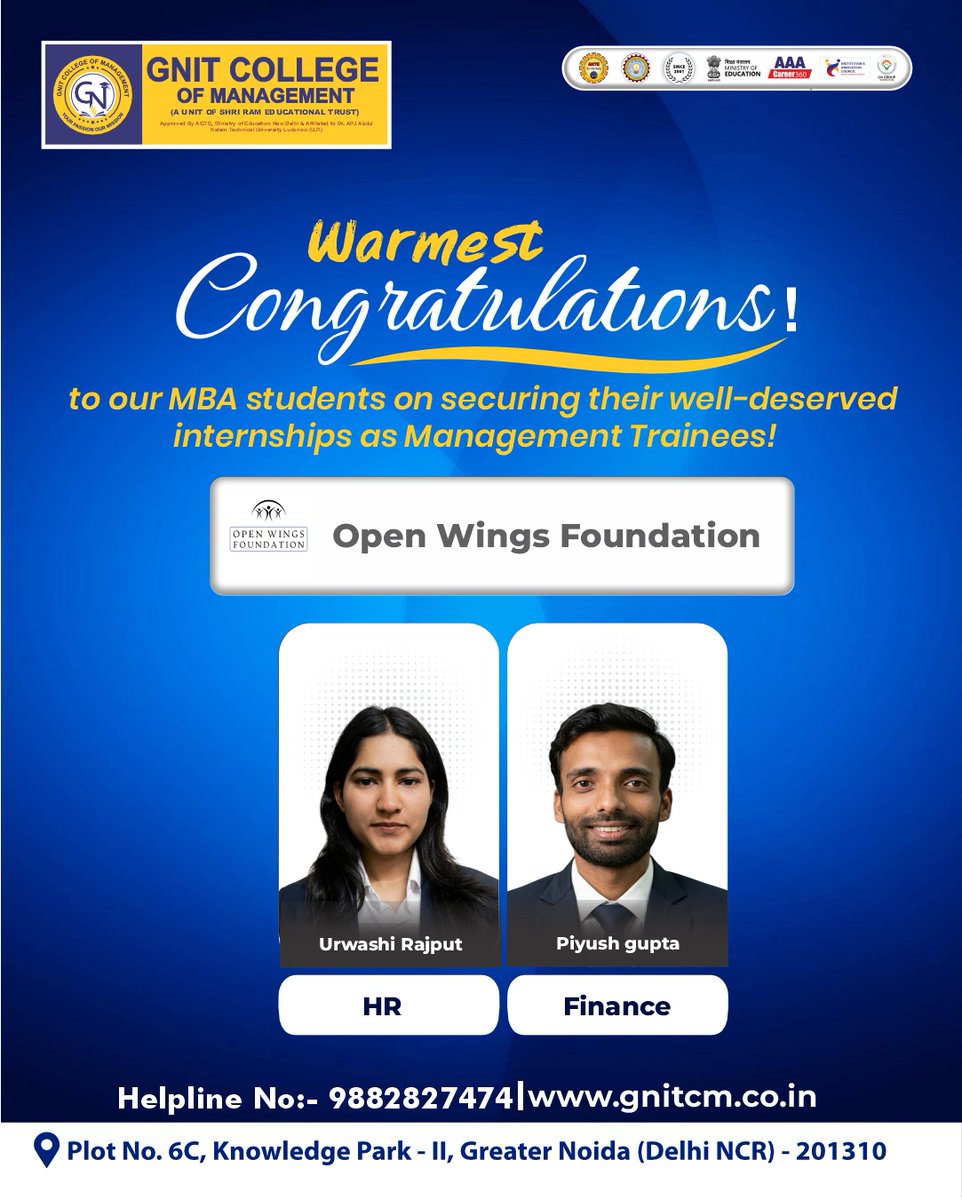 GNITCM_Official's tweet photo. GNIT College of Management successfully organized a Virtual Internship Drive with Open Wings Foundation
Students explored roles in HR, Data Analytics, Finance, Marketing &amp; Sales—gaining real-world exposure &amp; hands-on experience.
#GNITCM #InternshipDrive #StudentSuccess #Career https://t.co/o3kIVvE7xf