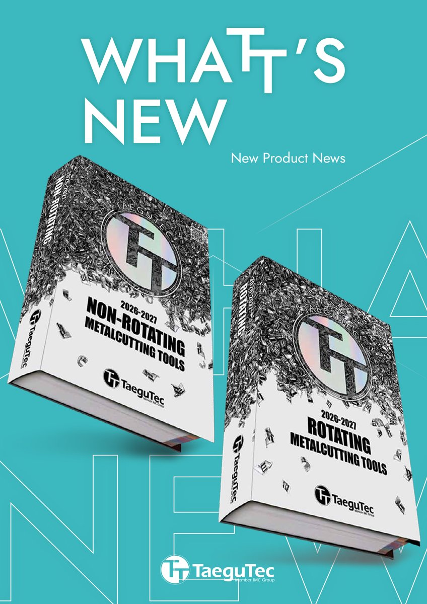 TaeguTec's tweet image. WHAT’S NEW: bit.ly/TTpubs
The TaeguTec Main Metalworking Catalog 2026–2027 has launched.
2 comprehensive volumes covering non‑rotating &amp;amp; rotating tools, built for performance, precision &amp;amp; productivity

#NewProduct #NPN #catalog #publication #ProductivityBoost #TaeguTec
