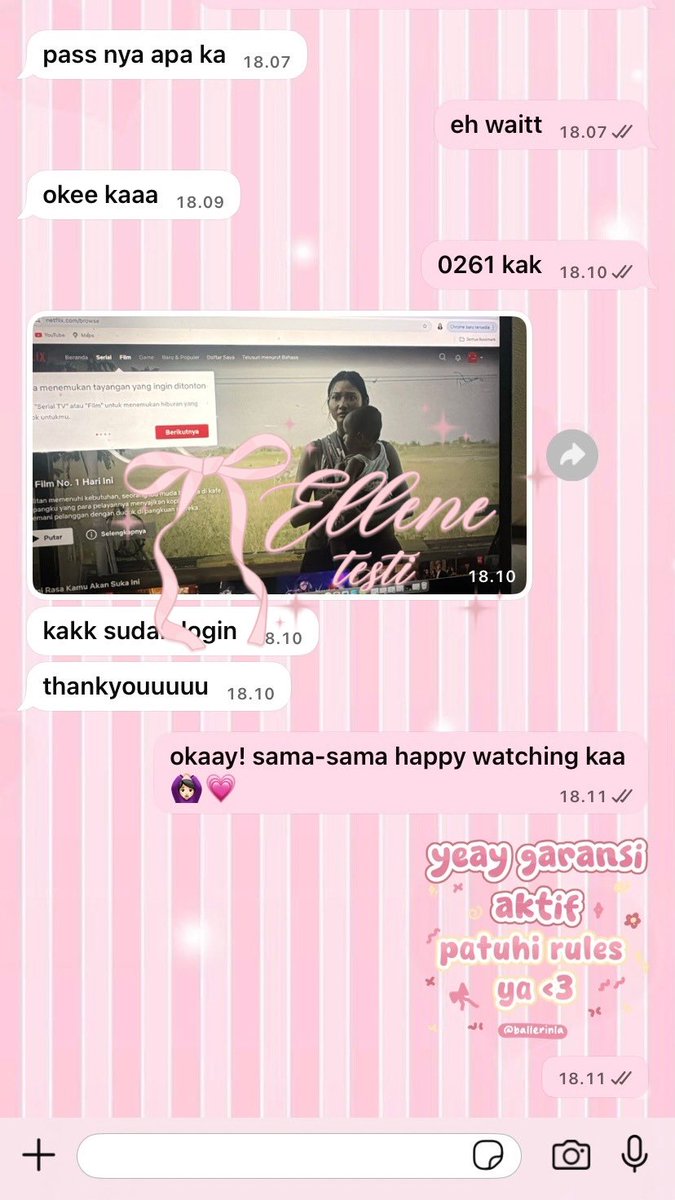 𐔌 NETFLIX 1U 2B ⋮ 76.000 .ᐟ 🎀 ֹ ₊ ꒱

 ៶៲៸ check more testi on t.me/lovellene ݁ 🐰💗 ⊹