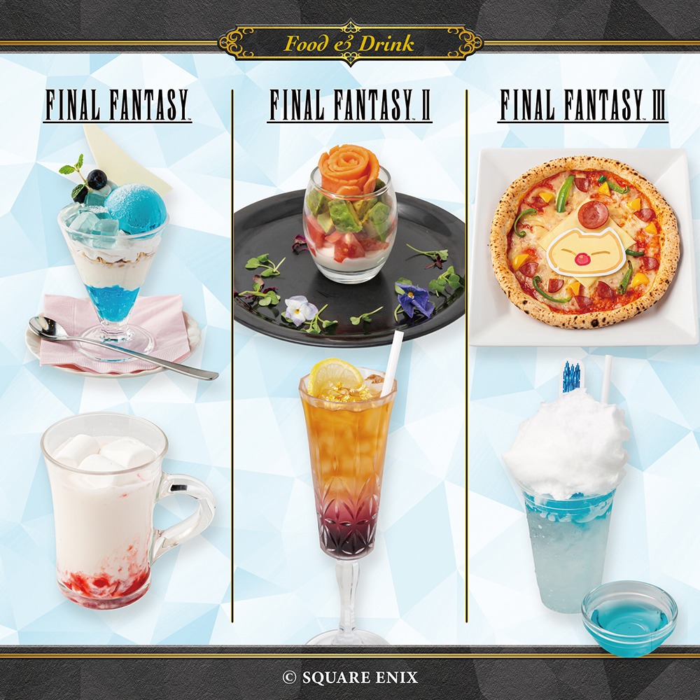 sqex_cafe_shop's tweet photo. ＼栄駅から徒歩3分👣／ 
SQUARE ENIX POP UP CAFE NAGOYAでは “ファイナルファンタジー ピクセルリマスター”シリーズとのコラボを5月18日まで開催中！
6作品をイメージした限定メニューや、ここでしか手に入らないノベルティをお楽しみください。 残席がわずかな時間帯もあるので、ご予約はお早めに💨