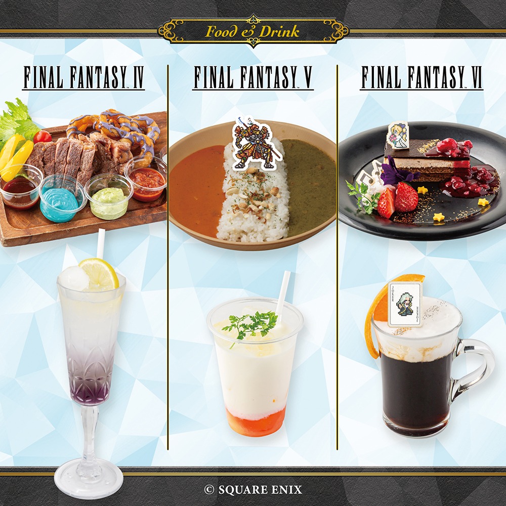 sqex_cafe_shop's tweet photo. ＼栄駅から徒歩3分👣／ 
SQUARE ENIX POP UP CAFE NAGOYAでは “ファイナルファンタジー ピクセルリマスター”シリーズとのコラボを5月18日まで開催中！
6作品をイメージした限定メニューや、ここでしか手に入らないノベルティをお楽しみください。 残席がわずかな時間帯もあるので、ご予約はお早めに💨