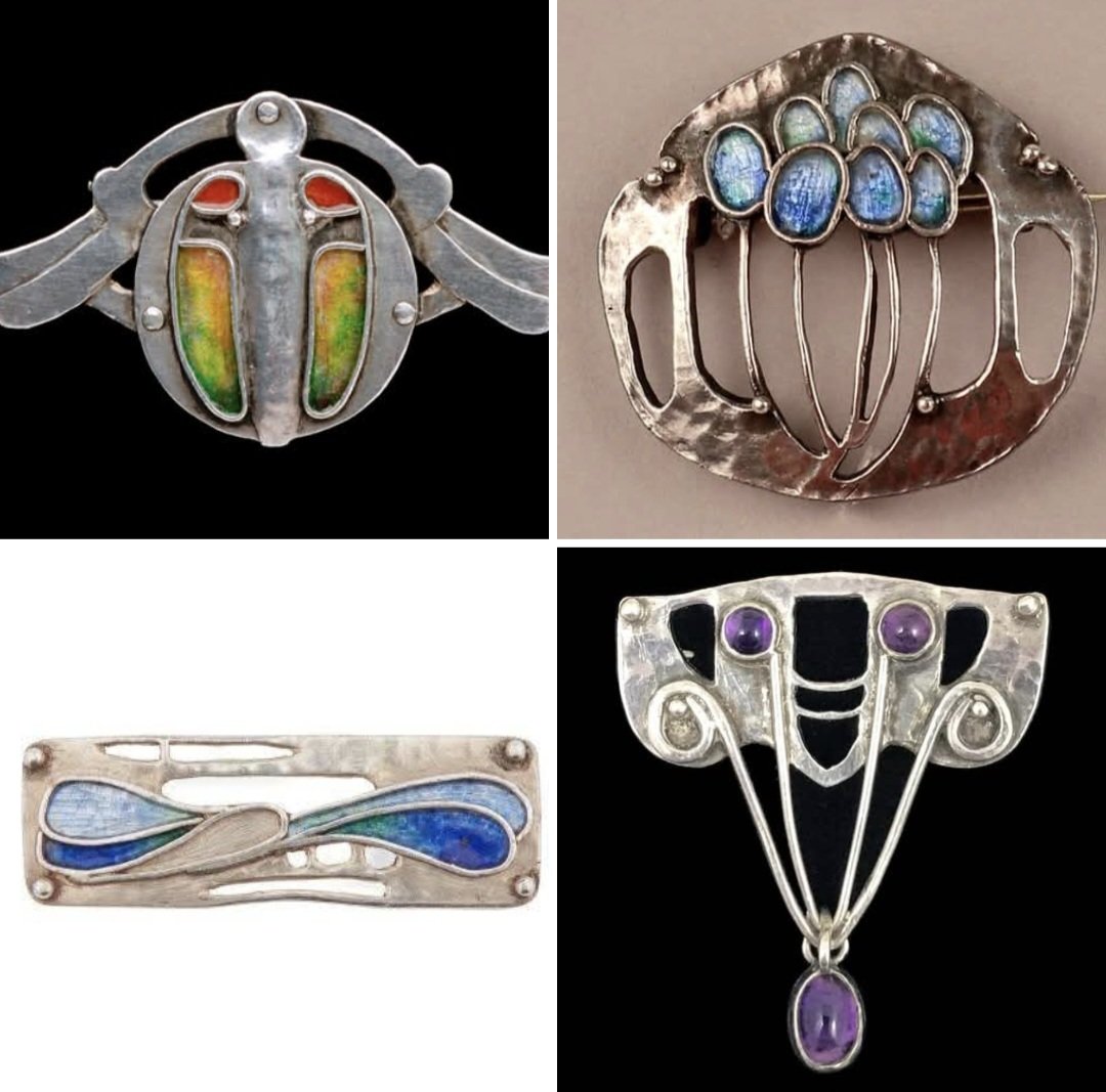 womensart1's tweet image. Art Nouveau jewllery designed by Glasgow School artist Frances Macdonald  (1873 –1921) #WomensArt