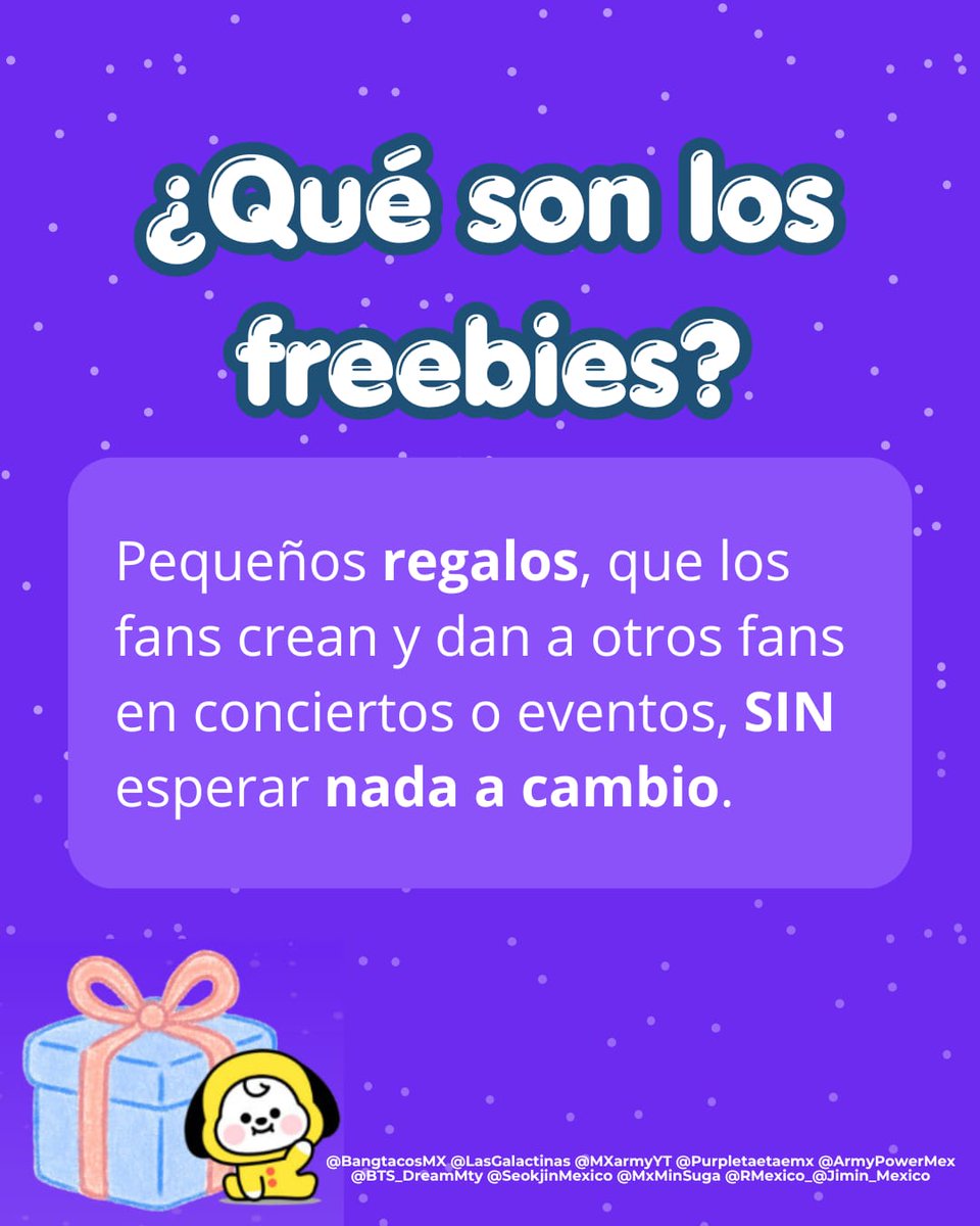 MxMinSuga's tweet image. #ARIRANG_WORLDTOUR_CDMX D-8 🏟️💜

​La tradición para compartir y tener una experiencia divertida. Una forma de agradecer y crear lazos que van más allá del concierto.

​Freebies e Intercambiables: Dos formas de conectar 🤝✨
​¡Te dejamos info al respecto!

​#BTSARMY #ARMYMEXICO