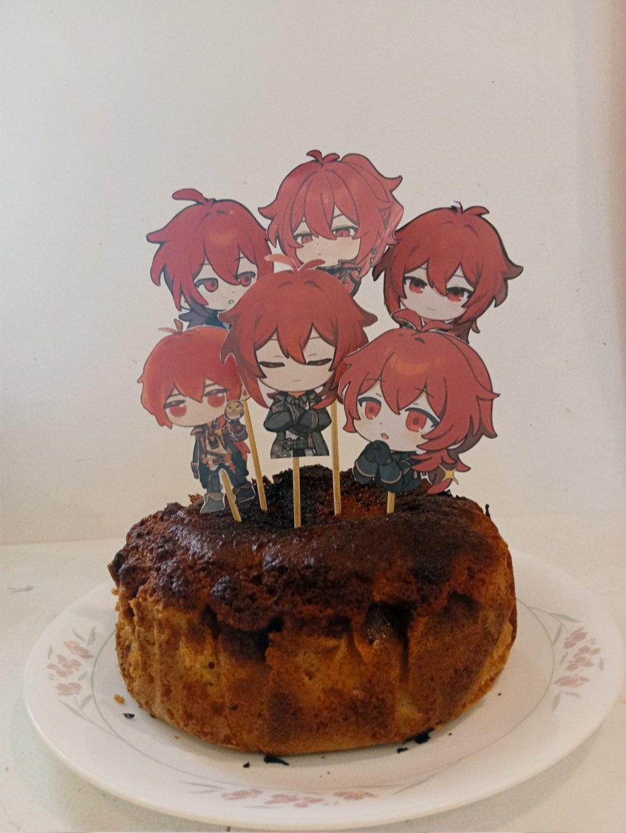 jizzyngindiluc's tweet image. I baked a cake #happy birthday diluc 

#diluc #dilucgenshinimpact