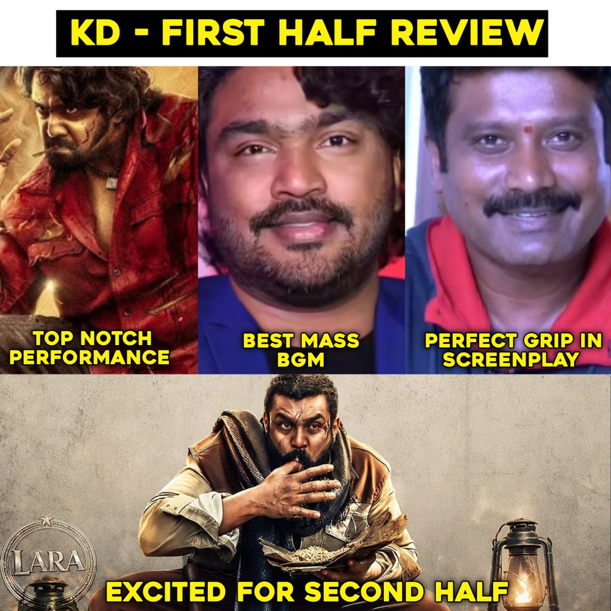 Yash_Tweetz535's tweet photo. KD first half 😎💥
Top notch performance
Best mass bgm 
Perfect grip in screenplay

Film is totally super one man show 👌
#KDTheDevil #NSXKD @DhruvaSarja https://t.co/1s4fl4nGxB