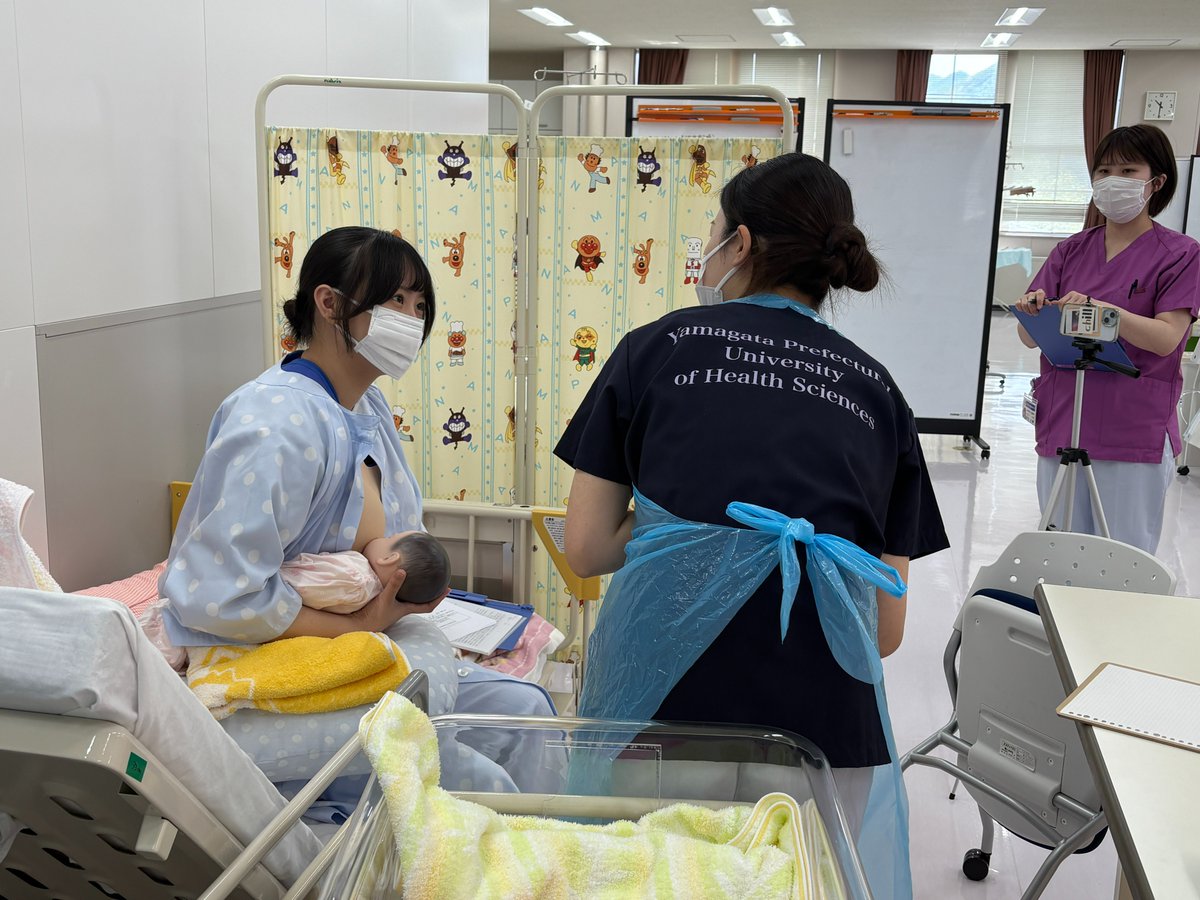 看護学科担当です。 助産師選択4年生は、「褥婦のセルフケアと育児能力