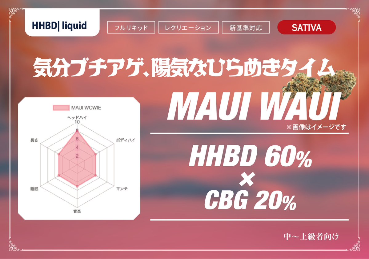 CHILLAXY_azabu1's tweet image. 🔥営業中🔥

✨New【HHBDシリーズ】💥リキッド追加💥

普段から使われてるリキッド🍯に合わせ

ブーストで更に磨きをかけちゃいましょう🌿

#CBD #CBG #CBN #CRDP #H4CBH #H4CBN #HHBD #vape #東京　#麻布十番　#GW #cafe