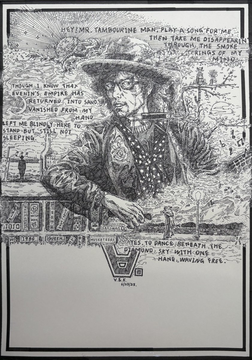 KerryGao026's tweet image. Mr. Tambourine Man , Please Play A Song For Me.
#bobdylan #fanart #sketch #art