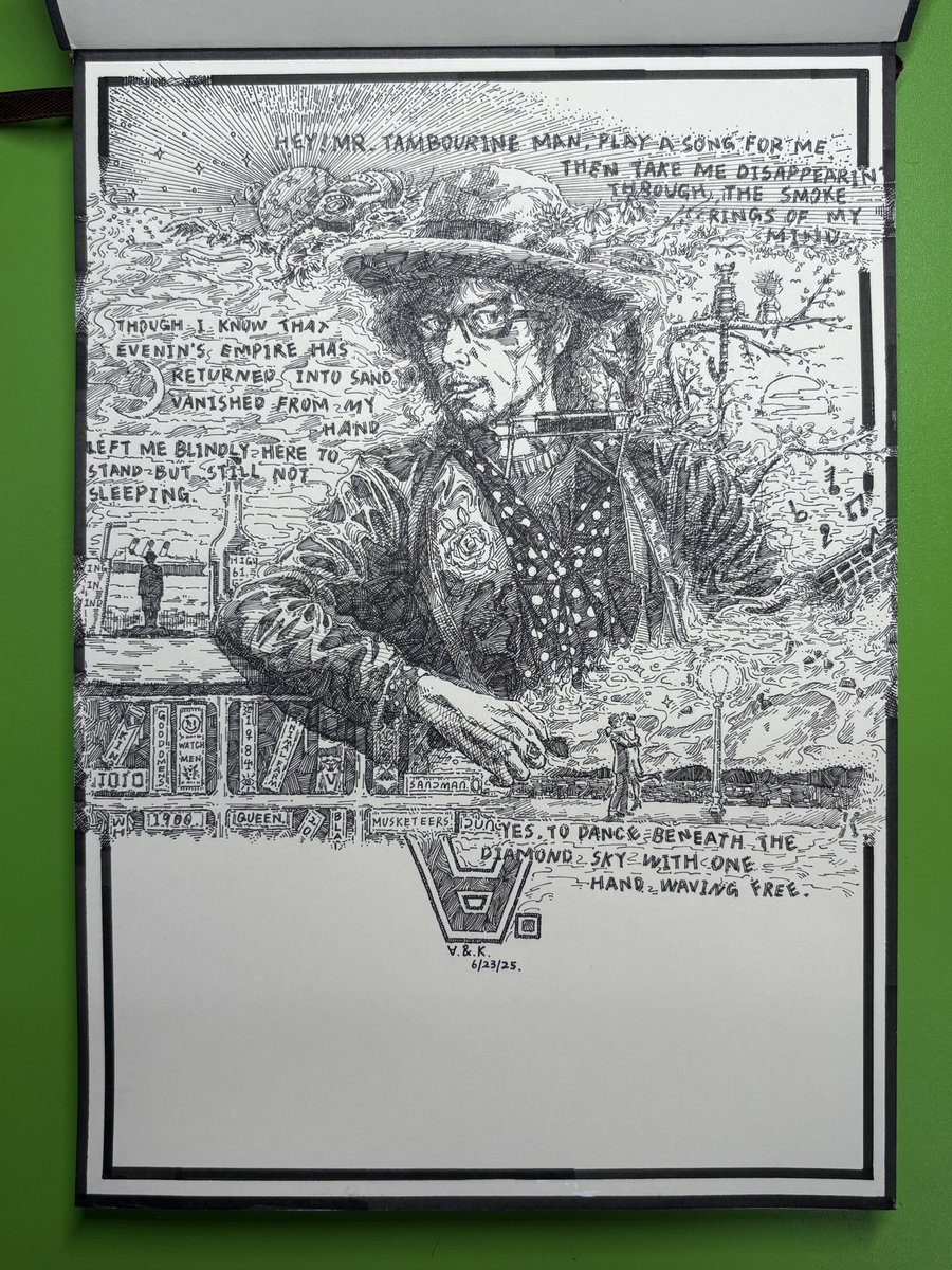 KerryGao026's tweet image. Mr. Tambourine Man , Please Play A Song For Me.
#bobdylan #fanart #sketch #art