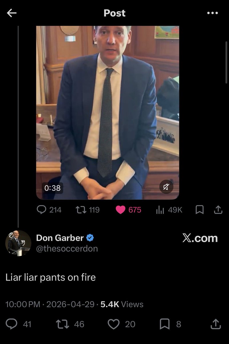 ColdehFN's tweet photo. @Dave_Eby The MLS Commissioner’s response: 
@thesoccerdon https://t.co/SXzpiD0E9G