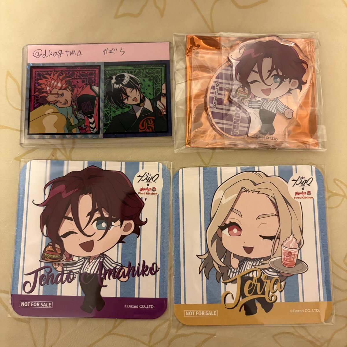 dkagtma's tweet photo. 【交換】カリスマ　ウェンディーズ　アクスタ　アクリルスタンド　コースター
譲→テラ　天彦
求→依央利

郵送交換のみ。
検索からもお気軽にお声がけください。
よろしくお願いいたします。 https://t.co/xftbha8AwS