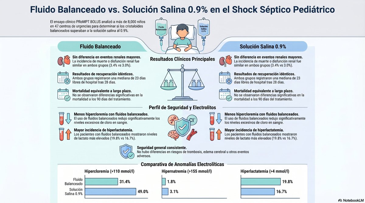 gercppyn's tweet photo. ¿Fluidos balanceados vs SSF 0.9% en 👫con shock séptico? 8000 pacientes, diversos países: los balanceados evitan hipercloremia e hipernatremia pero no hay diferencias en incidencia de muerte, terapias de reemplazo renal o disfunción renal persistente👇
https://t.co/yaVWrjZTo2 https://t.co/PQPYYCelNs