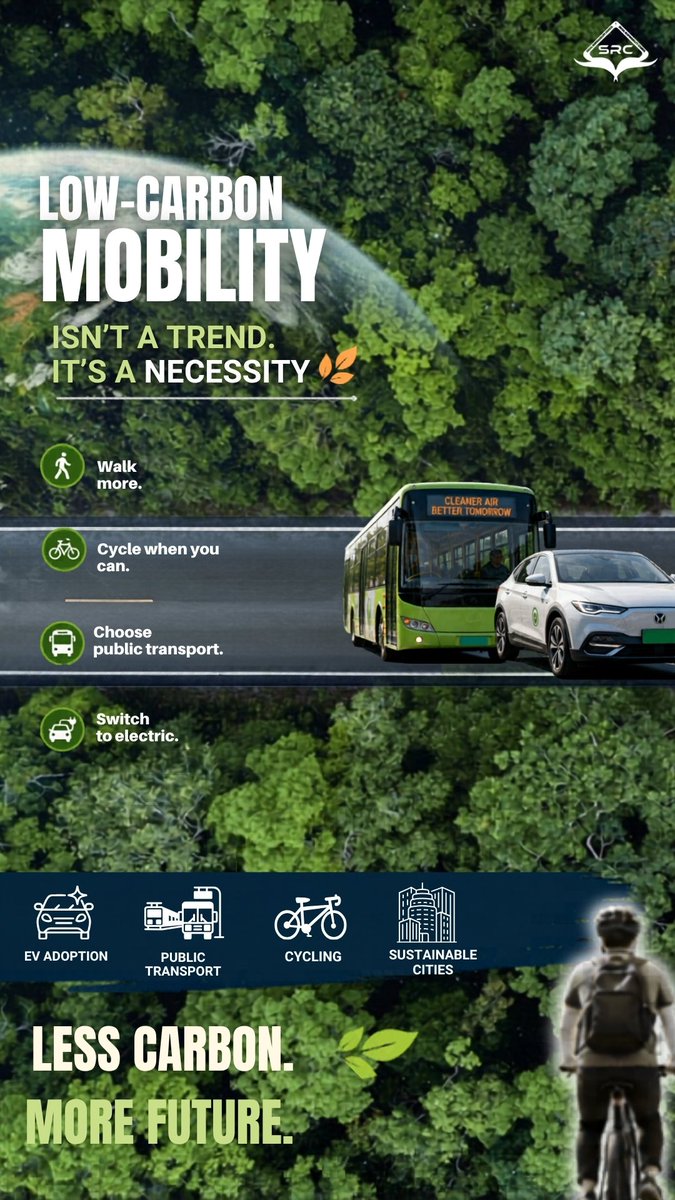 The way we move matters 🚆

Low-carbon mobility means less pollution, cleaner air, and smarter cities.

Choose better rides.
Create a cleaner future. 🌿

#LowCarbonMobility #SustainableCities