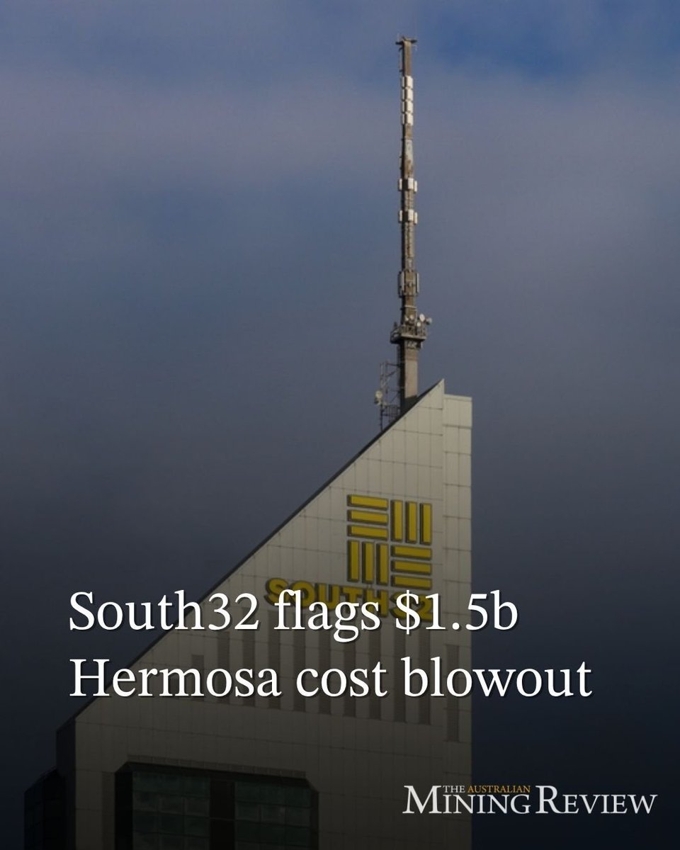 AuMiningReview's tweet image. South32 (ASX: S32) has lifted Taylor growth capital at its Hermosa project in Arizona by $1.5b (US$1.1b), while pushing first production out to the second half of FY28.  
.
.
.
.
Learn more – Link in Bio @australianminingreview
.
.
.
#australianminingreview #mining