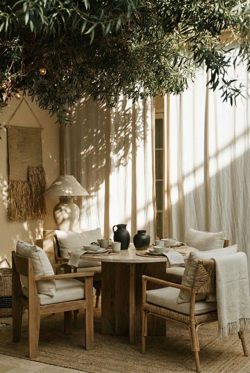 twopagescurtain's tweet image. Just catching the breeze and the dappled sunlight. 🍽️☀️ This is exactly where we’re spending our summer. 
#summer #diningroom #inspo #outdoor