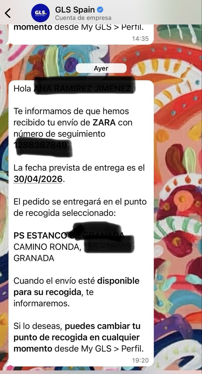 AnaRamJim17's tweet photo. @zaraes porqué al hacer un pedido a domicilio, éste se redirige directamente a un punto de recogida cercano al mismo sin advertirlo previamente y no llega a mi casa?? Ya me ha pasado en varios pedidos 🤷🏼‍♀️😵‍💫 https://t.co/b0Ge6lLFe0
