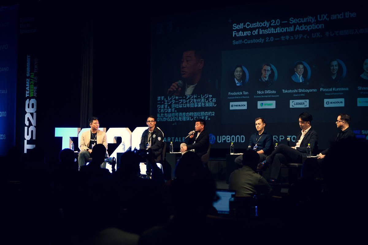 teamz_inc's tweet photo. Panel: Self-Custody 2.0 — Security, UX, and the Future of Institutional Adoption
This panel examined the future of next-generation wallets through the lenses of security, UX, and institutional adoption.
A timely discussion on the evolution of self-custody.

🎙️ Moderator：
Frederick Tan @Biskitcoin 
Associate Director of Revenue
The Block @TheBlockCo 

💎Speakers：
  Nick DiSisto
Business Development Associate at Trust Wallet
Trust Wallet  @TrustWallet 

Takatoshi Shibayama
Head of APAC of Ledger
Ledger @Ledger 

 Pascal Kurzawa
Head of Partnerships
Exodus @exodus 

 Shawn Lim
VP of Asia Pacific
Hypernative @HypernativeLabs 

Lee Skinner
Global Retail Business Development Manager
Tangem @Tangem 

🌐 https://t.co/WrfojljSgX

#TEAMZSummit2026 #SelfCustody #Security #Web3