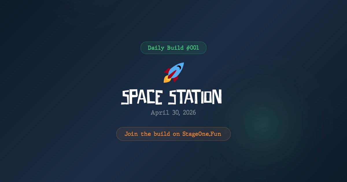 StageOnedotFun's tweet image. 📅 DAILY BUILD "#001" IS LIVE 📅

Theme: 🚀 Space Station

Join the live session 👇
stageone.fun/daily-build

@MSquared_io @OthersideMeta @apecoin @ApeChainHUB @threejs @Blender
#MML #3DWeb #Metaverse #BuildInPublic #GameDev
