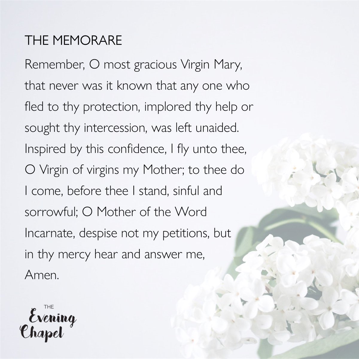 EveningChapel's tweet image. #TEC #TheEvenjngChapel #Dailydedication #TheMemorare