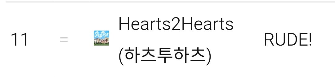 H2HGasGas's tweet image. #Hearts2Hearts - RUDE! KChart Update 2PM KST

#5 Bugs (-1) 
#10 genie (+1) 
#11 FLO (=) 
#3 Melon (=) 

@Hearts2Hearts #하츠투하츠 #H2H #S2UGasGas