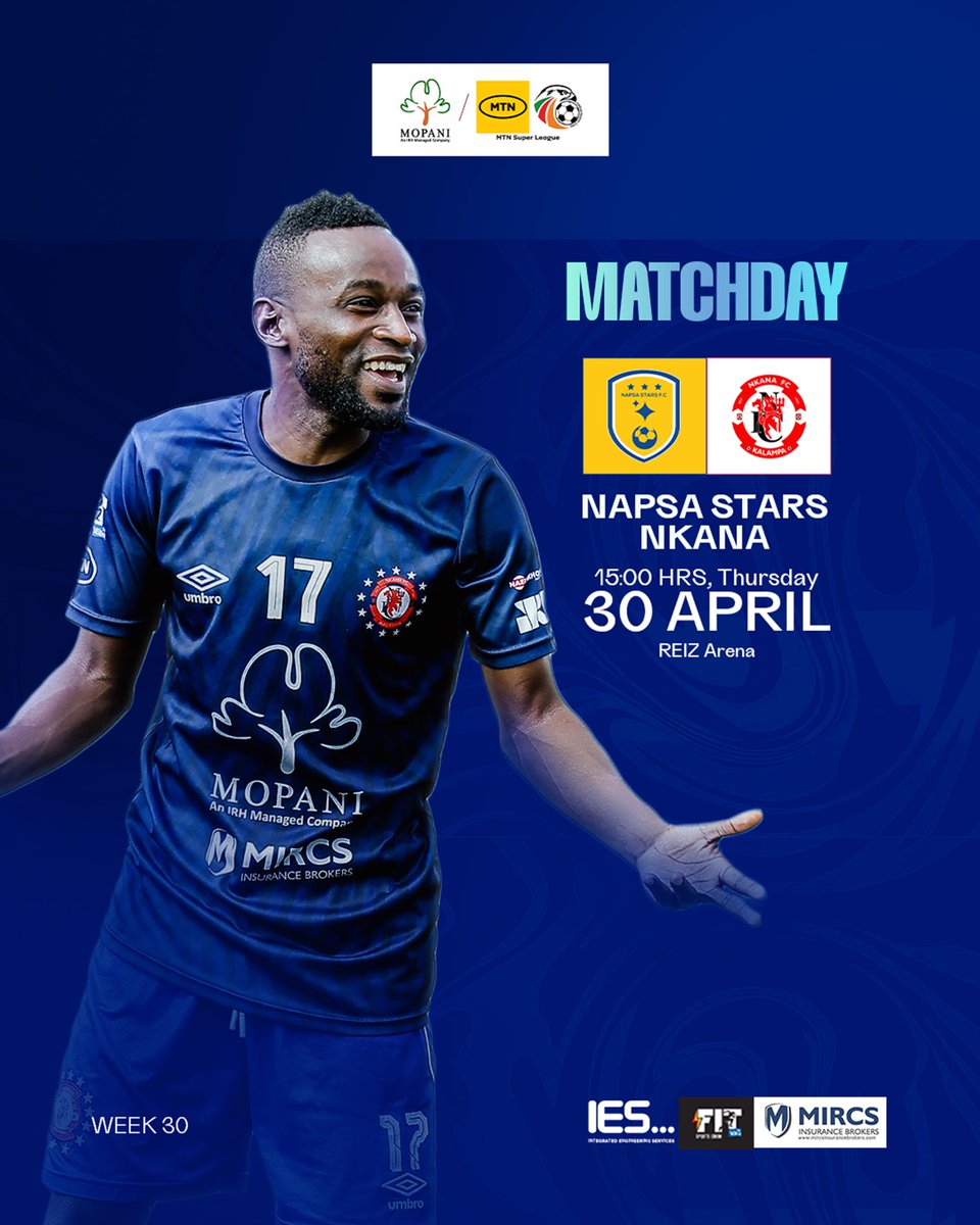 IT’S MATCHDAY! Napsa Stars FC Vs Nkana FC
15h00 | REIZ Arena

#AbaRED #MTNSuperLeague #WeAreKalampa #Kalampa
