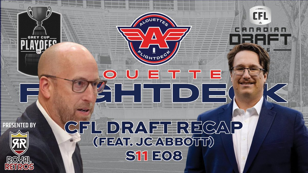 AlouettesFLDeck's tweet photo. Episode 310 / S11 E08 presented by @RoyalRetros is now available on YouTube.
Guest: @3DownNation's @TheJCAbbott
VIDEO: https://t.co/bfvgxstHiW
AUDIO: https://t.co/7CwzehUNB9
WEB: https://t.co/TEO46x3yi5
Like & Subscribe
#Alouettes #AlsMTL #CFL #LCF #CFLDraft https://t.co/sO2IYBpmzM