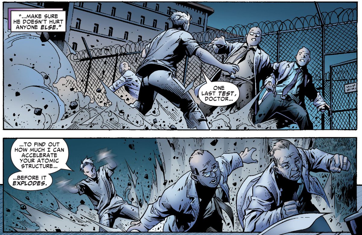 PudessemOWL's tweet image. 20 years have passed, and Tommy's superpower has become weaker.
Marvel forgot what Tommy could do. Some writers still remember that "he can cause explosions", but in reality, Tommy can disintegrate anything at a distance, including humans.
#TommyShepherd #YoungAvengers #Speed