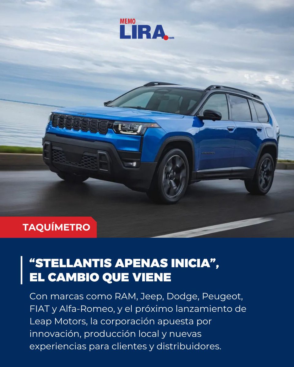 AutosMemoLira's tweet image. “Apenas inicia”. Así define Stellantis México su nueva estrategia: más producto, emoción y una ofensiva de marcas que cambiará el mercado. Los detalles en mi columna de hoy en #AutosRPM de @PublimetroMX 

#StellantisMéxico #Autos #JeepRecon #Leapmotor #MemoLira