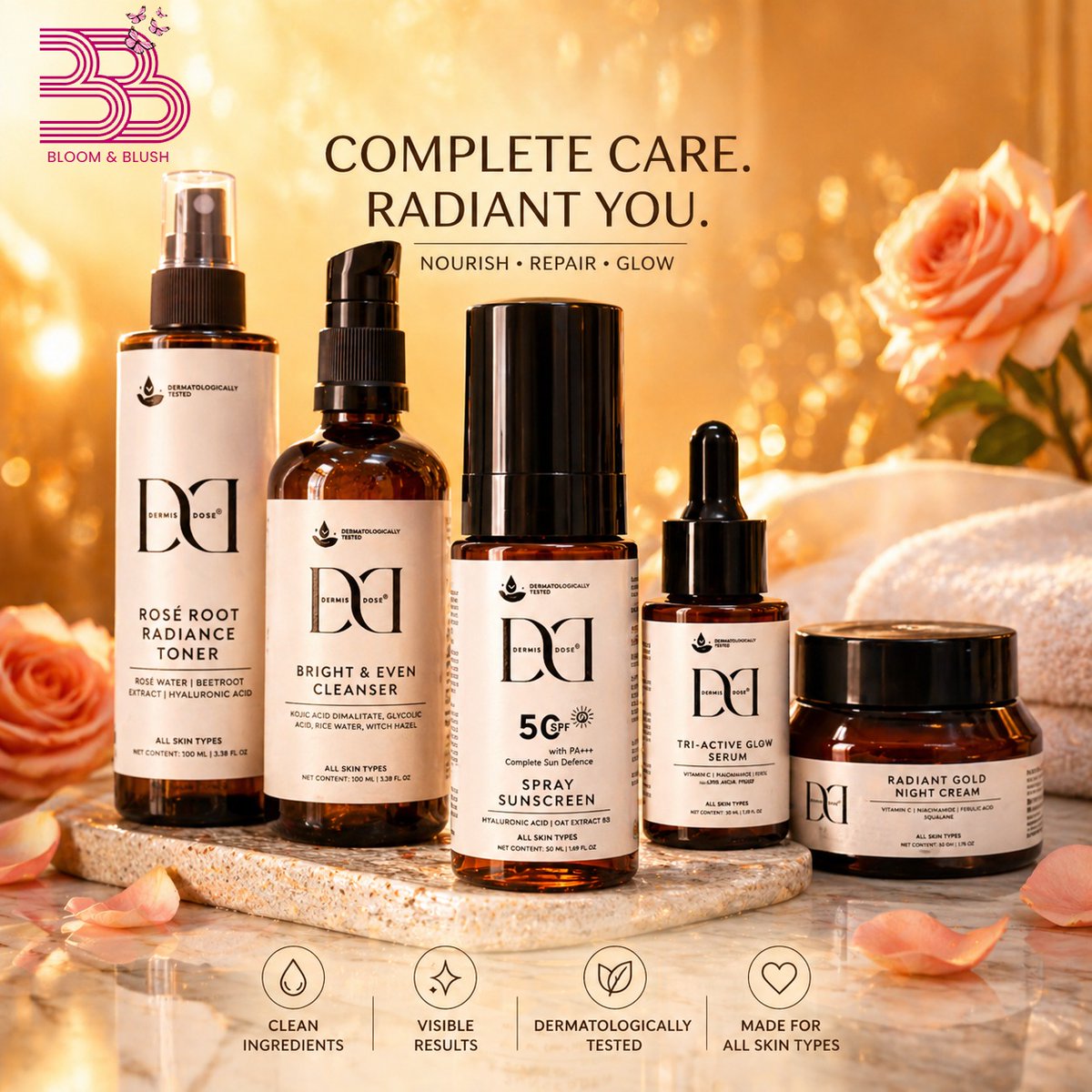 bloomandblush_'s tweet image. Complete care for radiant skin with Bloom &amp;amp; Blush ✨

Clean, effective skincare that nourishes, repairs &amp;amp; enhances your natural glow 🌿

#SkincareRoutine #GlowingSkin #HealthySkin #BloomAndBlush