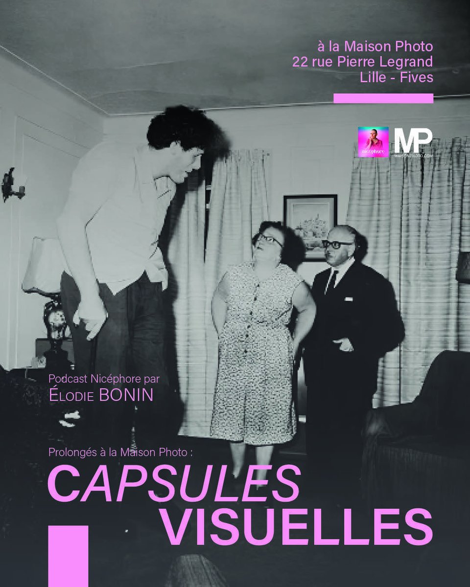 MAISONPHOTO's tweet photo. 3 dates.  3 capsules en prolongement des épisodes de podcast réalisés par Nicéphore Podcast  dans le cadre du
Podcasthon.
À chaque fois, une projection sera organisée en appui de l'écoute.
À très vite pour d'autres précisions.
#capsulesvisuelles #photographer #débat https://t.co/C8MEQeLCrp
