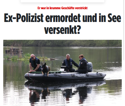 Leichenspürhunde, ein Sonarboot, Taucher. Mit einem Großaufgebot durchforstete die Polizei den Krupunder See im Norden von Hamburg. Die Beamten suchten nach einem Ex-Kollegen, der jahrelang Teil eines kriminellen Netzwerks innerhalb der Hamburger Polizei gewesen sein soll.