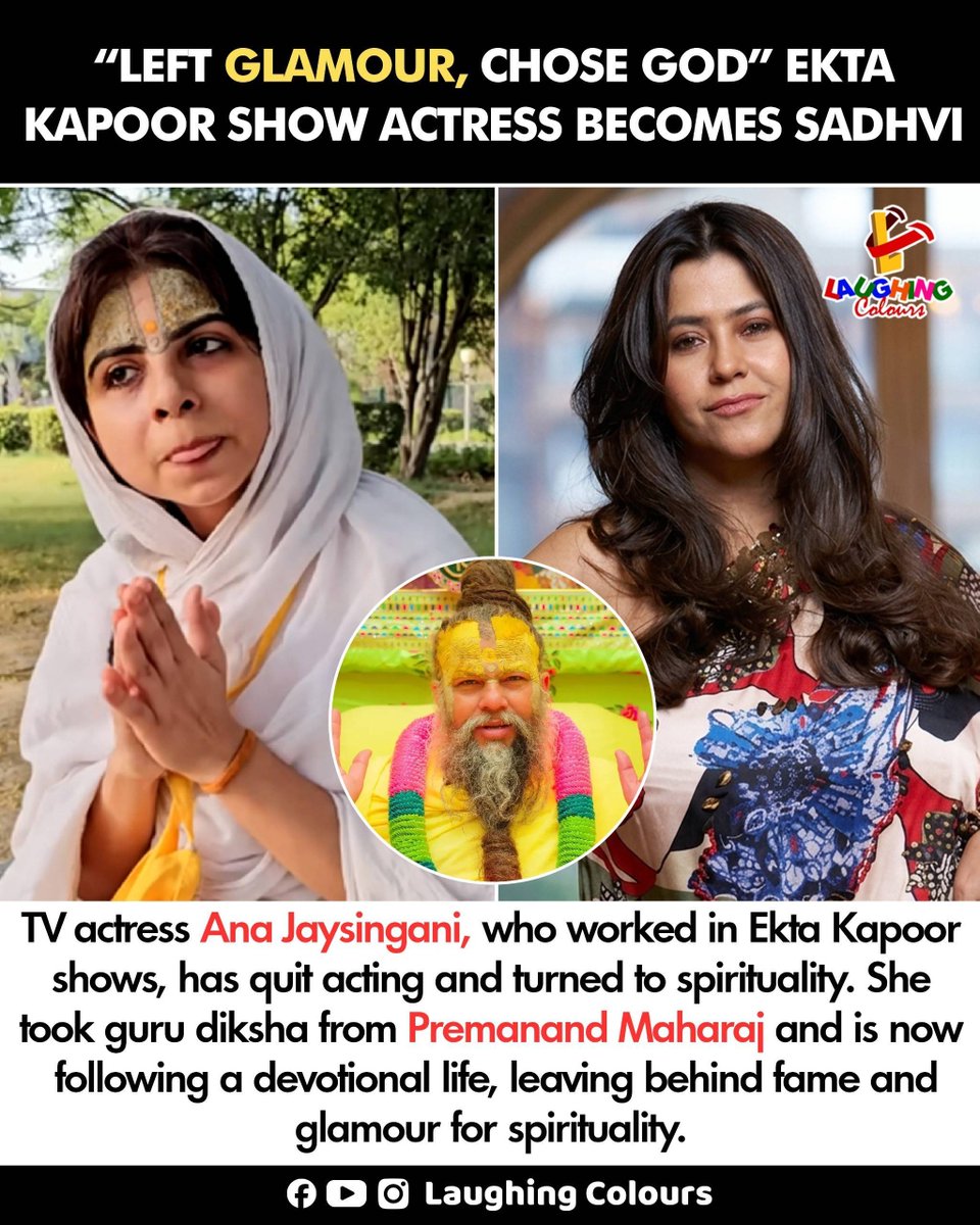 LaughingColours's tweet image. Actress quits glamour for faith 🙏

#Television #SpiritualJourney #LifestyleChange #India