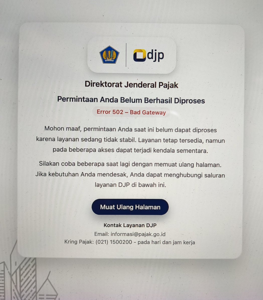 AlifRiffat's tweet photo. @kring_pajak Hari terakhir lapor SPT Badan coretax nya malah error min? Trus aku harus gimana? https://t.co/yjy5VyL5Q2