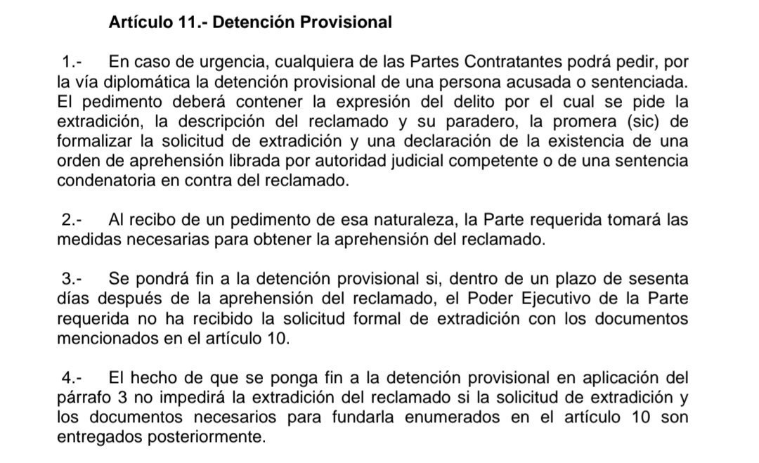 PerlaMcta's tweet photo. Para los que están chifle y chifle que la @usembassyve no presentó PRUEBAS, para que mañana la Presidenta o @PartidoMorenaMx no los engañe
El Tratado de Extradición, otorga a USA, SESENTA días para ofrecer pruebas
Por eso USA pidió la Prisión Provisional del Gobernador (art 11)👇 https://t.co/hlcRv2WTtE