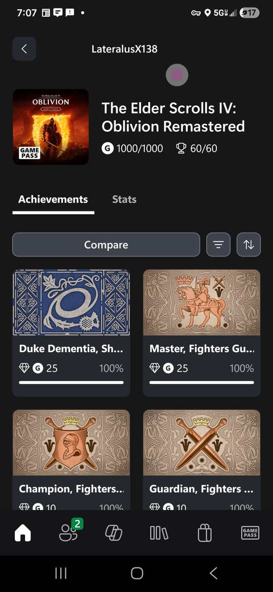 FluxApexius's tweet image. First time ever getting all achievments in a game on #Xbox, I know, I'm lame (I'm more of a PC #gamer anyway).

#elderscrolls #oblivion #oblivionremastered #XboxSeries