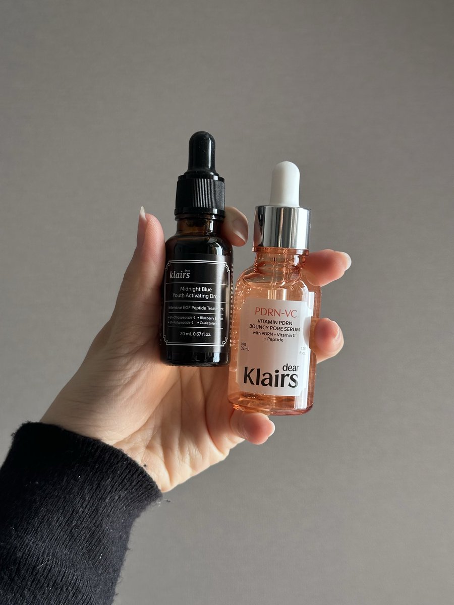 i_ii__ss's tweet image. #gifted  
 #むーんぱわーさろん
クレアス(@klairs_jp)様より
美容液2種いただきました！
PDRNセラムはテクスチャーがしっかりしていて浸透感がお気に入りです。 
ブルードロップはさらさらのテクスチャーで鎮静してくれる効果がすぐ出てびっくりしました👀‼️