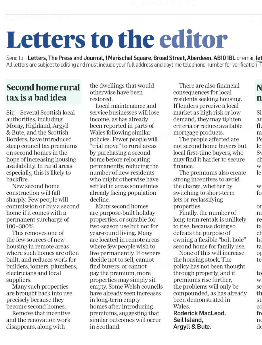libram's tweet photo. Tax on second homes in rural areas is a bad idea. https://t.co/aHq0F5hJ0a