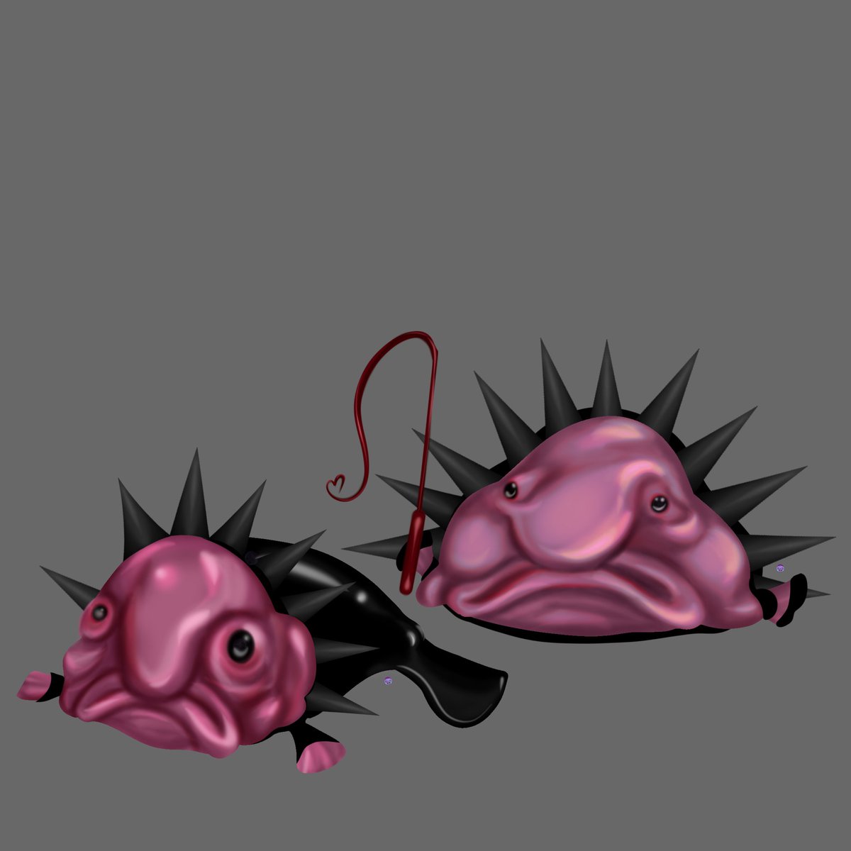 Saikoro_Sama's tweet photo. BEHOLD
ART!
Blobfish in gimp suits. You're welcome.  💋 
#art #digitalart #blobfish #BDSM #gimpsuit https://t.co/xu0WZvsGOD