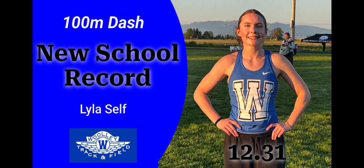 WoolleyTrack's tweet image. New school record 🚨
Congrats to Lyla Self, setting the new school record in the 100m at the Skagit County Championship prelims. 12.31🔥 So proud!!!
WinWoolleyWin 🔵🐻
#TrackAndField #Sprint #100m 
#RecordBreaker