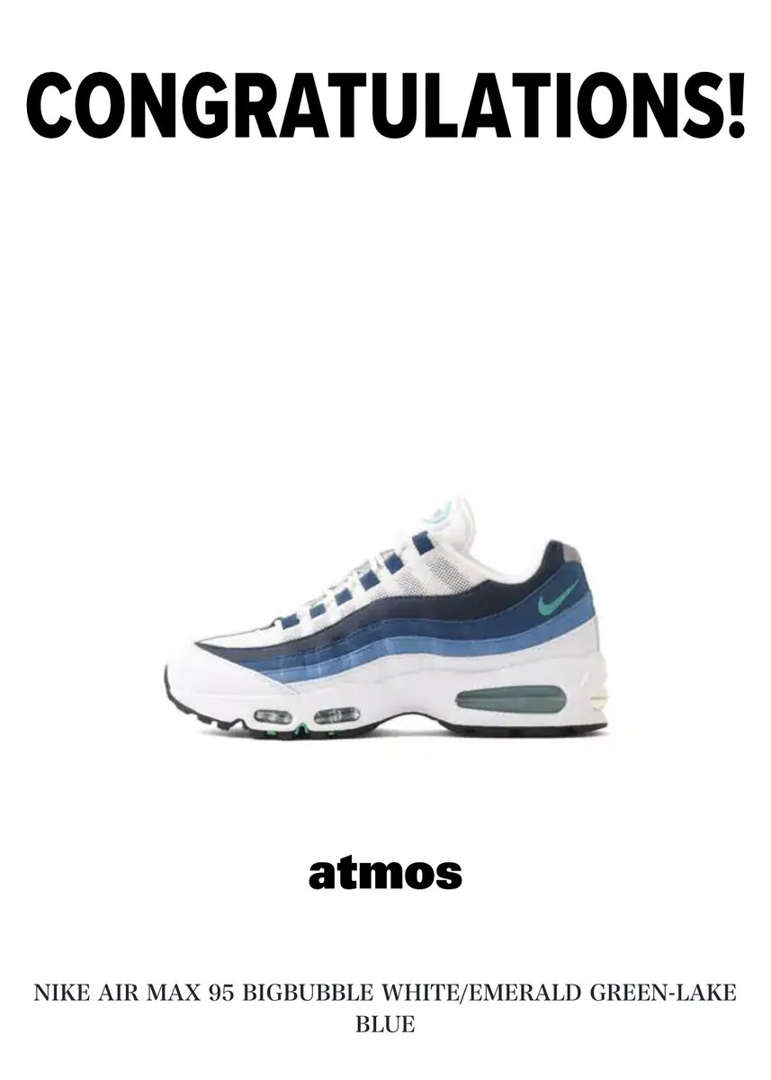 busy_metal's tweet image. お陰様で #青グラデ 当選しました‼️
#atmos さんありがとう😭

一連の #NIKE #AirMax 95 BIG BUBBLE OGカラー復刻版の抽選はこれで3勝2敗
#イエローグラデ のハズレは仕方ないとは言え、当時人気薄だった黒ボーダーが外れるとは…