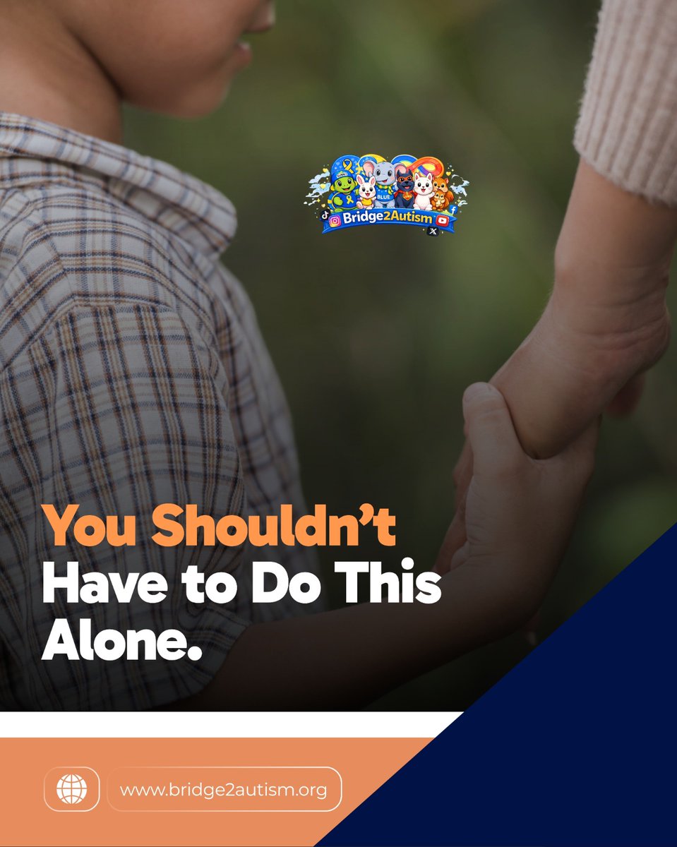 Bridge2Autism's tweet photo. There are moments no one prepares you for.
The isolation.
The second-guessing.

The feeling that no one truly understands.
Even within your own circle.
This journey can feel lonely.

But it doesn’t mean you are alone.
.
#fyp #viral #AutismAwarenessMonth #ParentSupport https://t.co/O9BbxU7iio