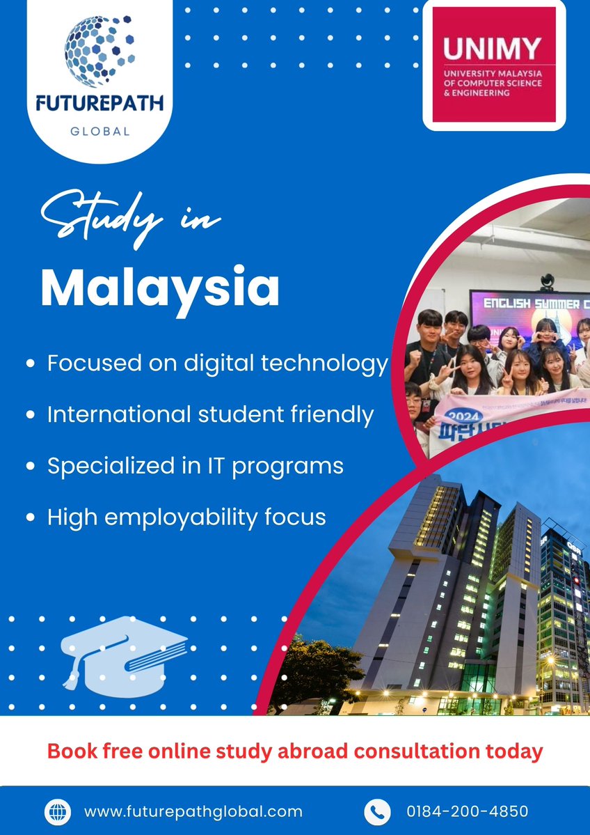 FUTUREPATHGLOB's tweet image. Global Education Opportunities 2026 🌍

One destination. Endless possibilities.

• Admission Support
• Visa Guidance
• Scholarship Matching
• Accommodation Help

Start your journey today.
🌐 futurepathglobal.com
📞 01842-004850

#StudyAbroad #InternationalStudents