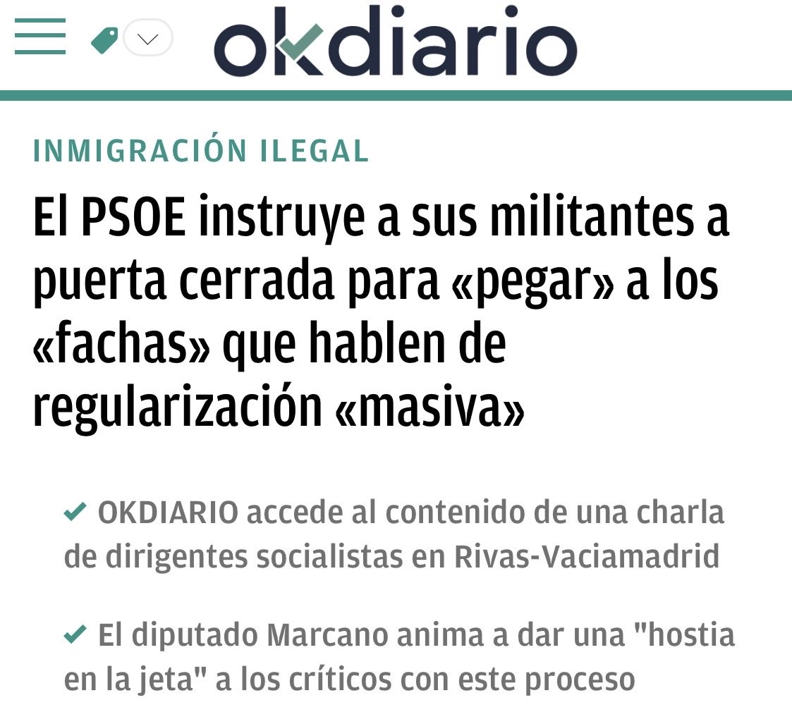 Un diputado del PSOE llama a los militantes del partido a agredir a “los fachas” que critiquen la regularización masiva de inmigrantes ilegales.