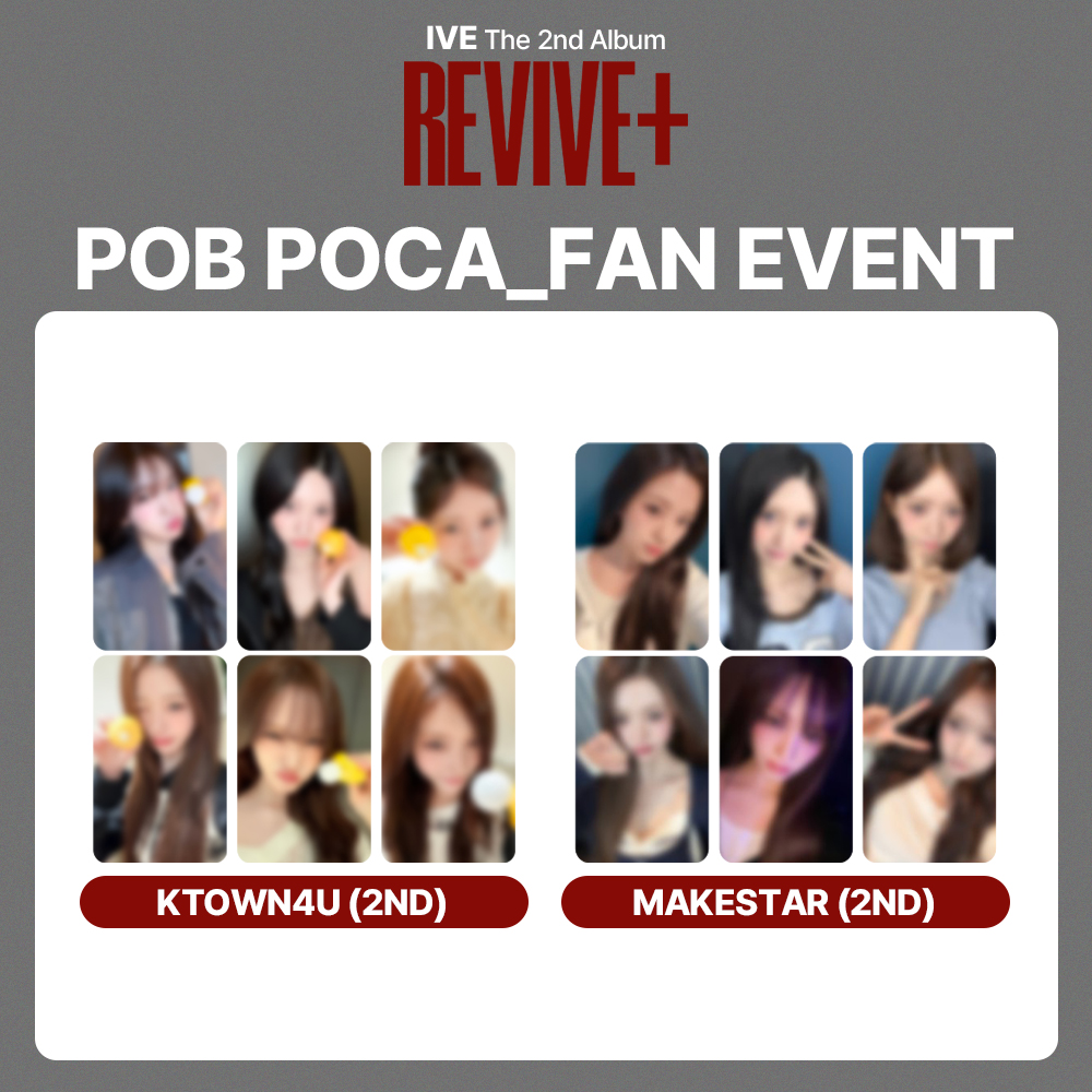 Pop_Kshop's tweet photo. ✨IVE The 2nd Album ' REVIVE+ ' KTOWN4U / MAKESTAR 2ND FAN EVENT POB PHOTOCARD✨

✅1 SET = $ 43.40

✨ONLY PHOTOCARD (NO ALBUM)
✨Not eligible for fan event entry.
✨6 ALL MEMBER PHOTOCARD (No Duplicate)

⏰Selling Period : While Supplies Stocks Last.
⛴️WW Shipping (K-packet)😊
⛴️Shipping fee : $ 3~ (vary by country)

✨Available at our store
👉https://t.co/Q7IemsMUUy

🏷 POB 예약판매 예판 PHOTOCARD POCA 포토카드 포카 YANGDO 양도 미공포 럭키드로우 럭드 아이브 리바이브플러스 케이타운포유 케타포 메이크스타 안유진 YUJIN 가을 GAEUL 레이 REI 장원영 WONYOUNG 리즈 LIZ 이서 LEESEO