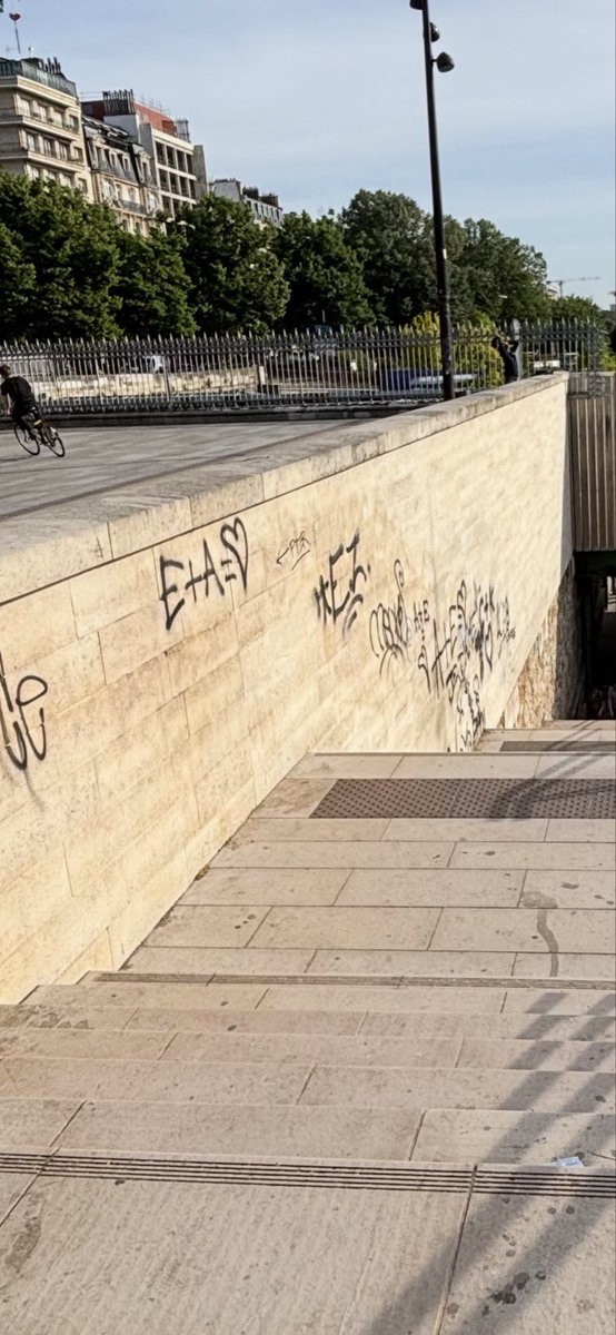 L’escalier menant au port de l’Arsenal, place de la Bastille, est à nouveau recouvert de tags.
Le nettoyage répété abîme de plus en plus la pierre, pourtant récente.
Révoltant !