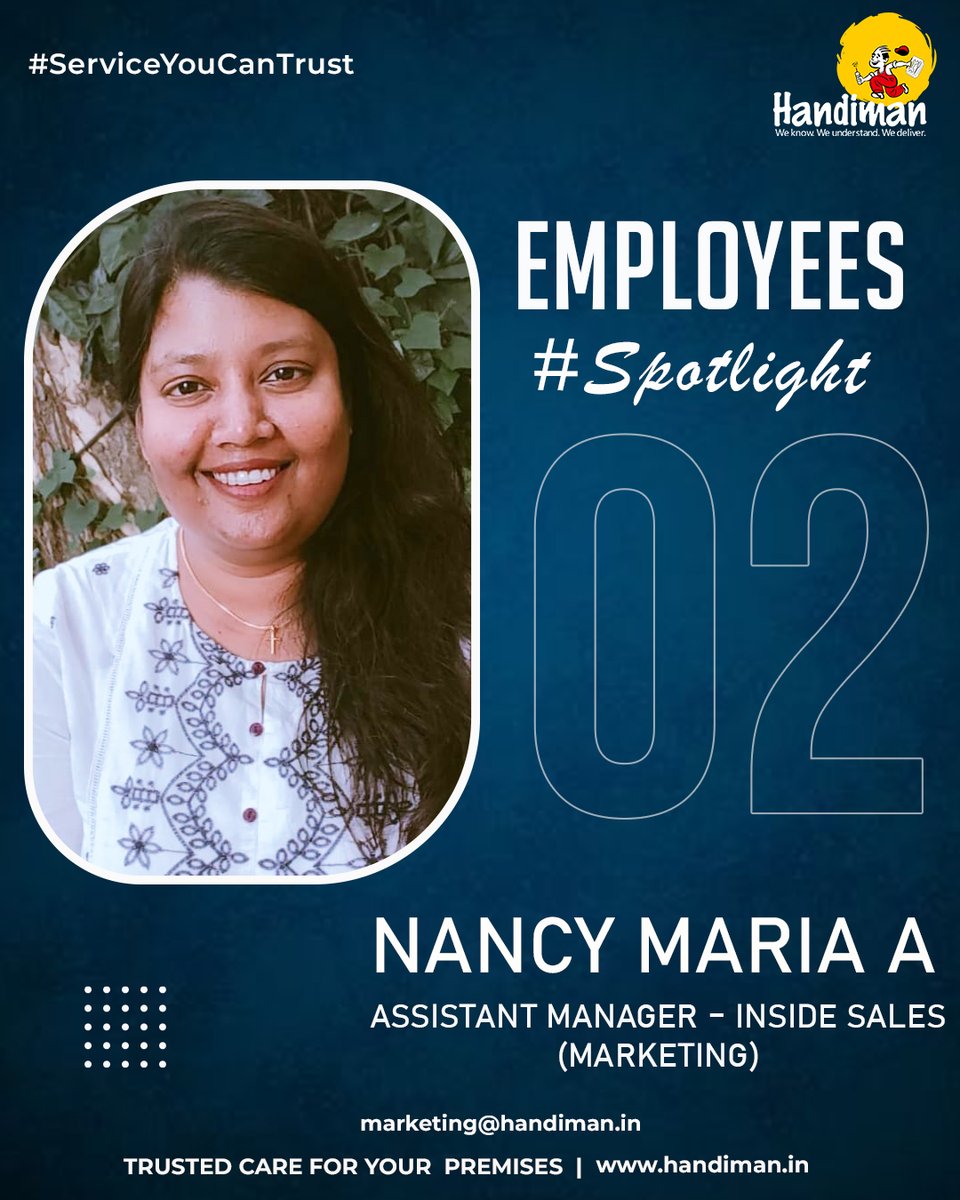 handiman_in's tweet image. Congratulations, Nancy, on completing two years with Handiman.

Thank you for being part of the team and being an excellent team player. Anticipating many more years with you.

#EmployeeSpotlight #HandimanEmployee #Employee #Handiman