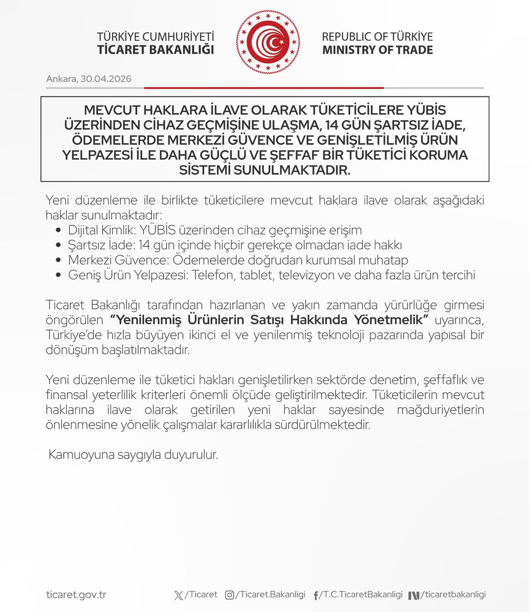 T.C. Ticaret Bakanlığı tweet media