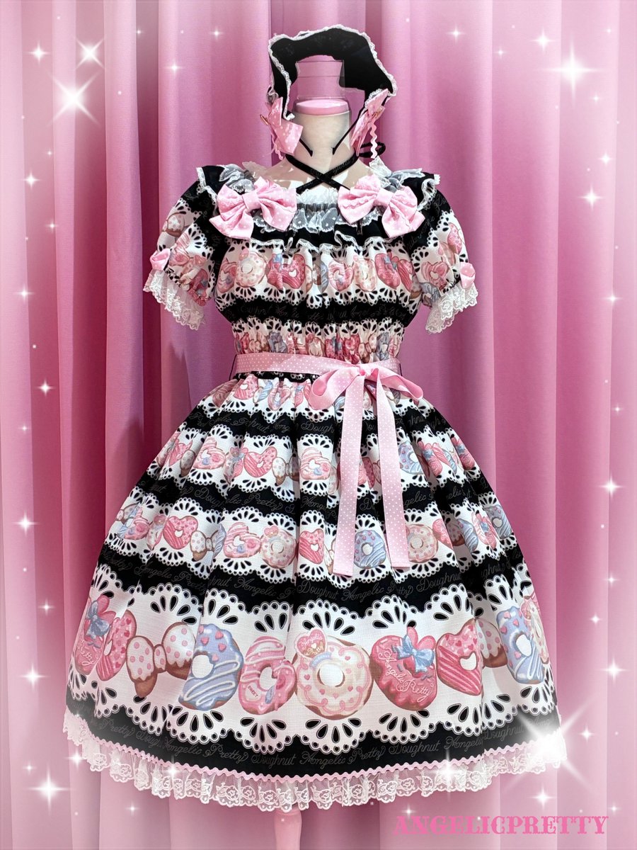 gelatopigue ドーナツ柄ワンピース ୨୧⌒⌒⌒⌒⌒⌒⌒⌒⌒⌒⌒⌒⌒⌒⌒୨୧ 🍩夢見るFancyドーナツ