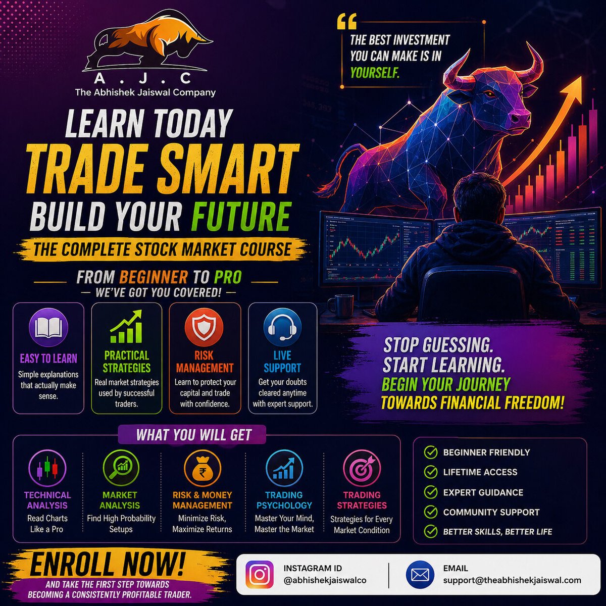 Abhijaiswalco's tweet image. Results don’t come from guessing.
They come from:
✔ Strategy
✔ Discipline
✔ Risk management
.
.
.
.
.
.
.
.
.
#stockmarketindia #tradingeducation #wealthbuildingindia #tradingstrategy #financialgrowth #stockmarketlearning #reelsindia #tradingcommunity #abhishekjaiswalco