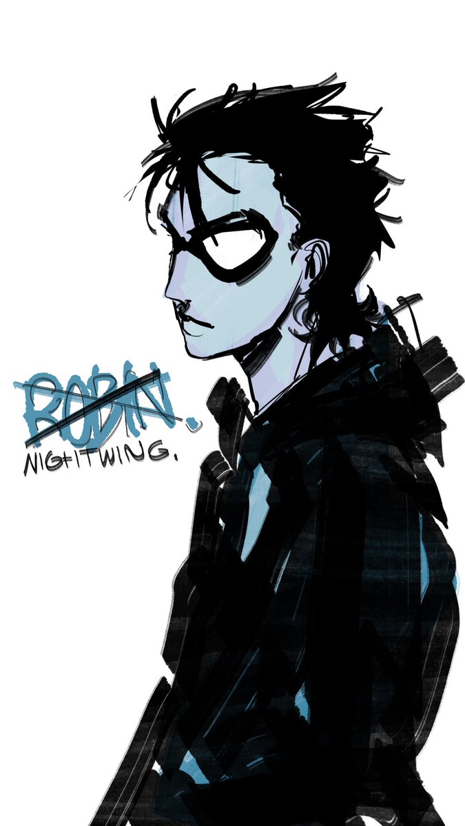dotajis's tweet image. late night nightwing #dc #sketch